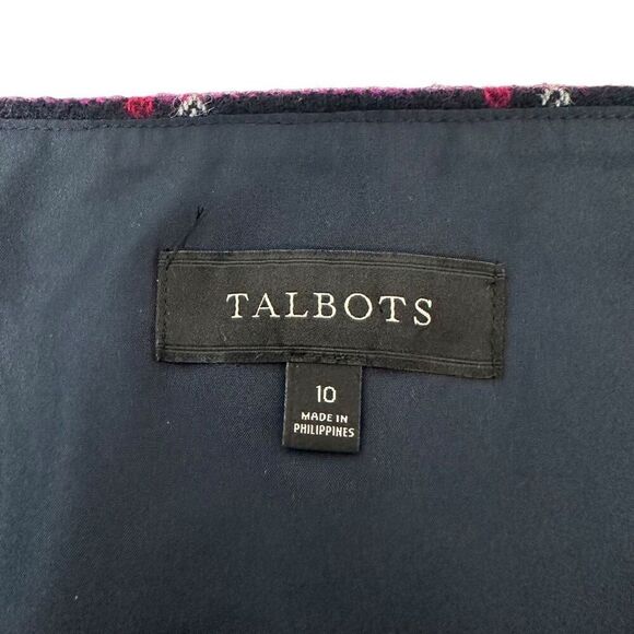 Talbots Womens Navy Plaid Straight Wool Skirt Size 10 - Picture 3 of 6